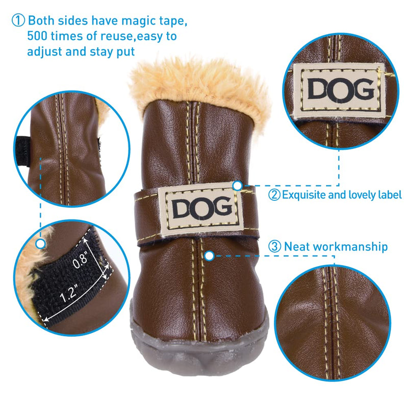 ZEKOO Dog Shoes Australia Boots 1 Brown - PawsPlanet Australia