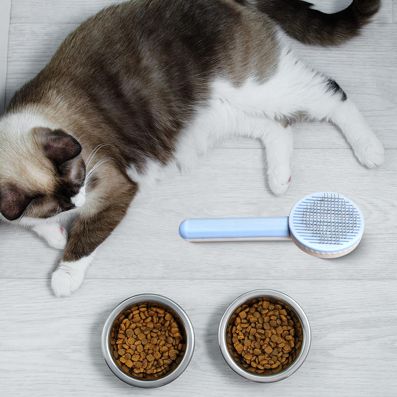 Cat Brush Dog Brush for Long Hair and Short Hair Cat Brush Self-Cleaning Pet Brush Cat Brush for Removing Loose Undercoat (Blue) - PawsPlanet Australia