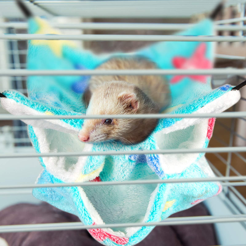 2 Pieces Small Pet Cage Hammock Small Animal Hanging Hammock Triple-Layer Sugar Glider Hammock Warm Plush Cage Hammock Bed Pet Cage Accessories for Guinea Pig Parrot Ferret Hamster Rat Play and Sleep - PawsPlanet Australia