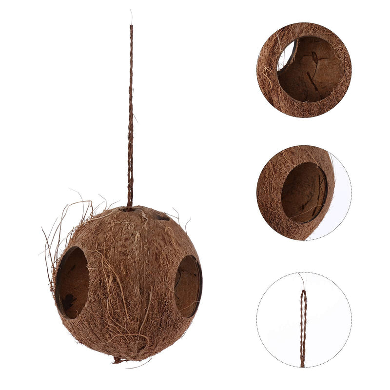 ULTECHNOVO Bird Hut Nesting Gecko Reptile Hideouts, Gecko Coconut Husk Hut Cave Habitat with Hanging Loop for Leopard Gecko Reptiles Amphibians and Small Animals - PawsPlanet Australia