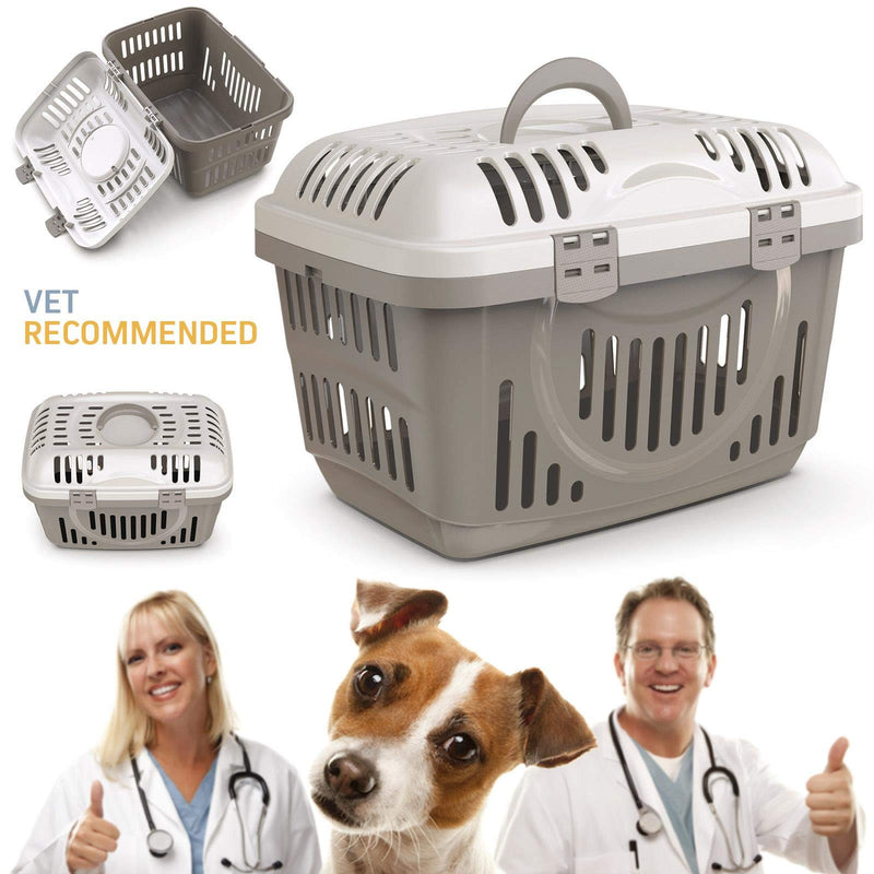 Blue & Transparent Lid Pet Dog Puppy Cat Carriers Basket Bag Cage Portable Travel Kennel Training Box Blue/Transparent - PawsPlanet Australia