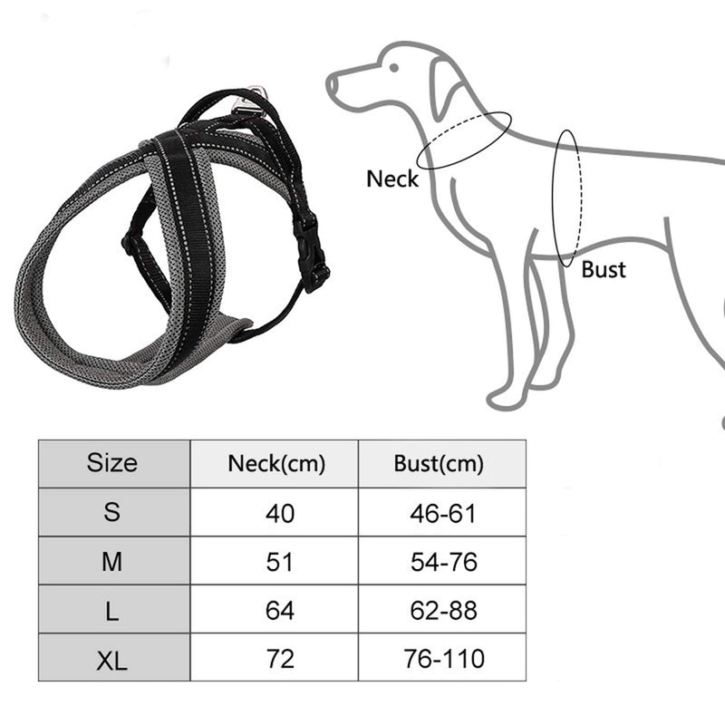 Tineer No Pull Dog Harness - Ultra Soft Breathable Padded Pet Harness Reflective Adjustable Chest Strap Outdoor Training for Dogs Easy Control Small Medium Large Dogs (S Chest:46-61cm) S Chest:46-61cm - PawsPlanet Australia