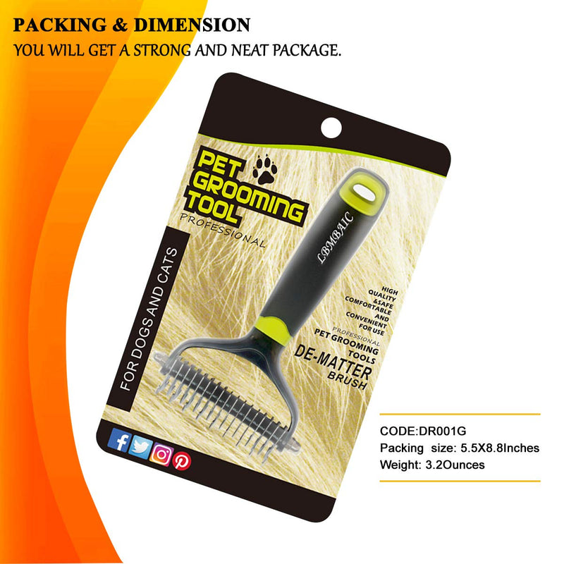 LBMBAIC Undercoat Rake for Dogs with 9+17 Double Sides Tooth Safe Dog Grooming Brush for Deshedding Mats & Tangles Removing Pet's Hair for Long Hair Cats& Dogs Brush for Shedding. - PawsPlanet Australia