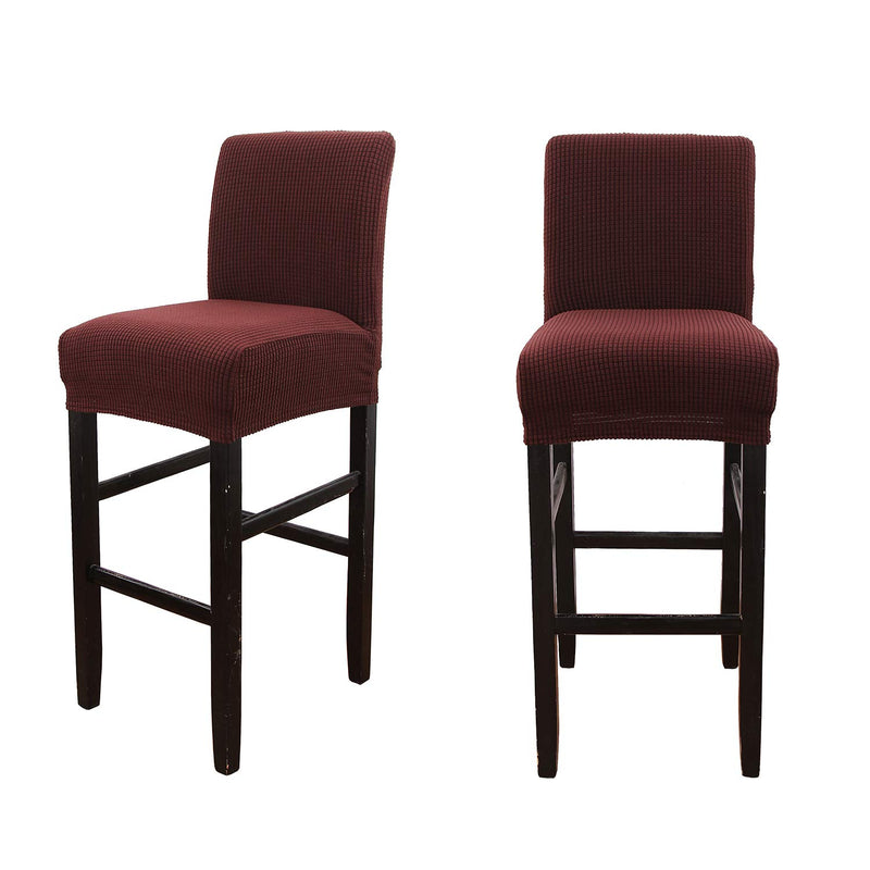 WOMACO Bar Stool Covers, Stretch Counter Height Side Chair Slipcover Protector for Dining Room Kitchen Cafe Furniture Chair - 2 Pack, Wine 1-wine - PawsPlanet Australia