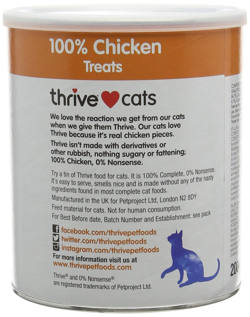 thrive Cat 100% Chicken Treats Maxitube, 200g - PawsPlanet Australia