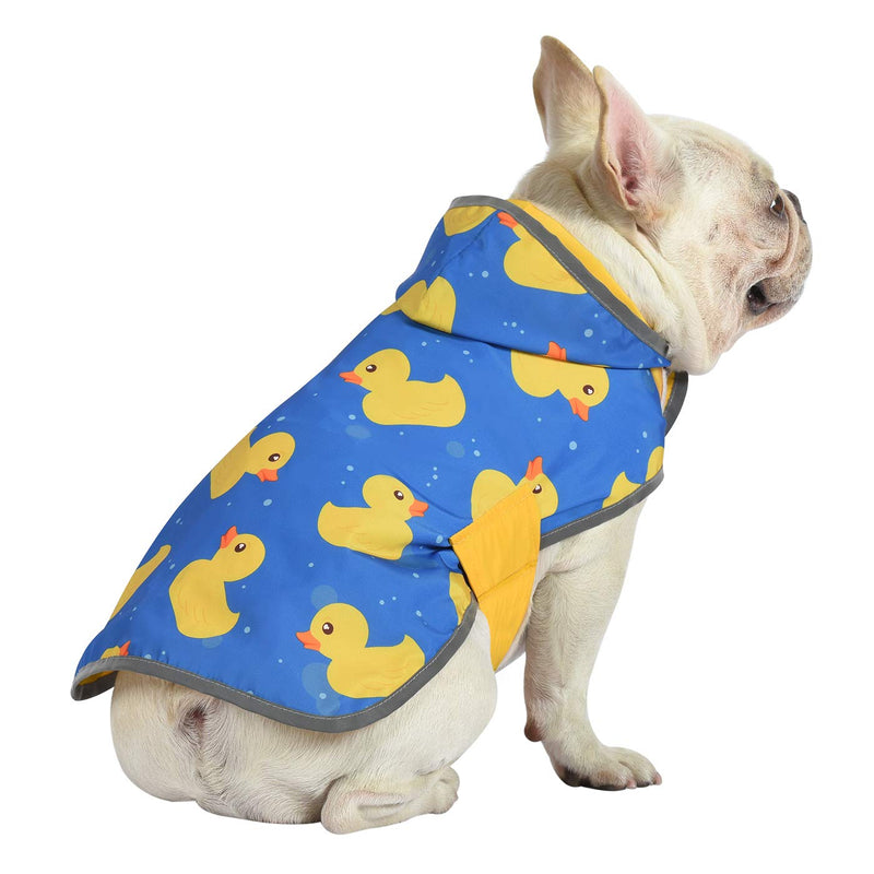 [Australia] - HDE Reversible Dog Raincoat Hooded Slicker Poncho Rain Coat Jacket for Small Medium Large Dogs X-Small Ducks / Yellow 