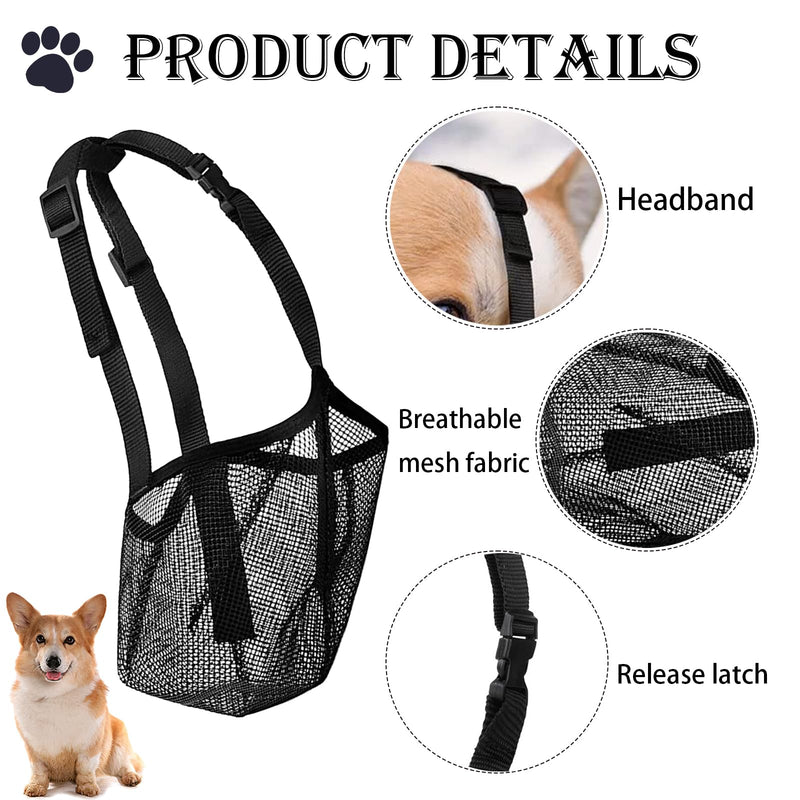Muzzle Dog Muzzle for Dogs, Dog Muzzle Soft and Comfortable Breathable Pet Mask Dog Training Muzzle for Small, Medium and Large Dogs (M, Black) - PawsPlanet Australia