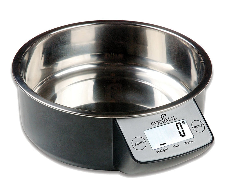[Australia] - EYENIMAL Intelligent Pet Bowl; Electronic Scale with Built in Pet Water/Food Removable Stainless Steel Bowl (Black, 1 Liter) 