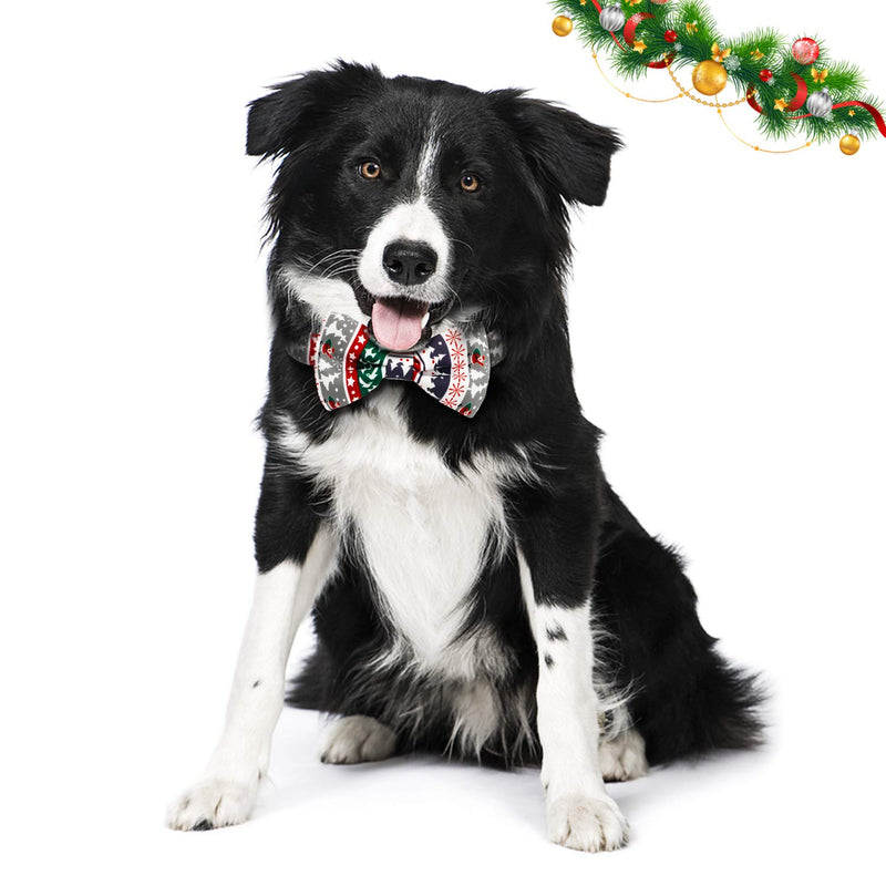 [Australia] - HAOPINSH Christmas Bow Tie Dog Collar, Adjustable Dog Cat Collar with Bells and Bow Tie Durable Buckle Light Collar for Dogs Cats Pets Soft and Comfortable Small 