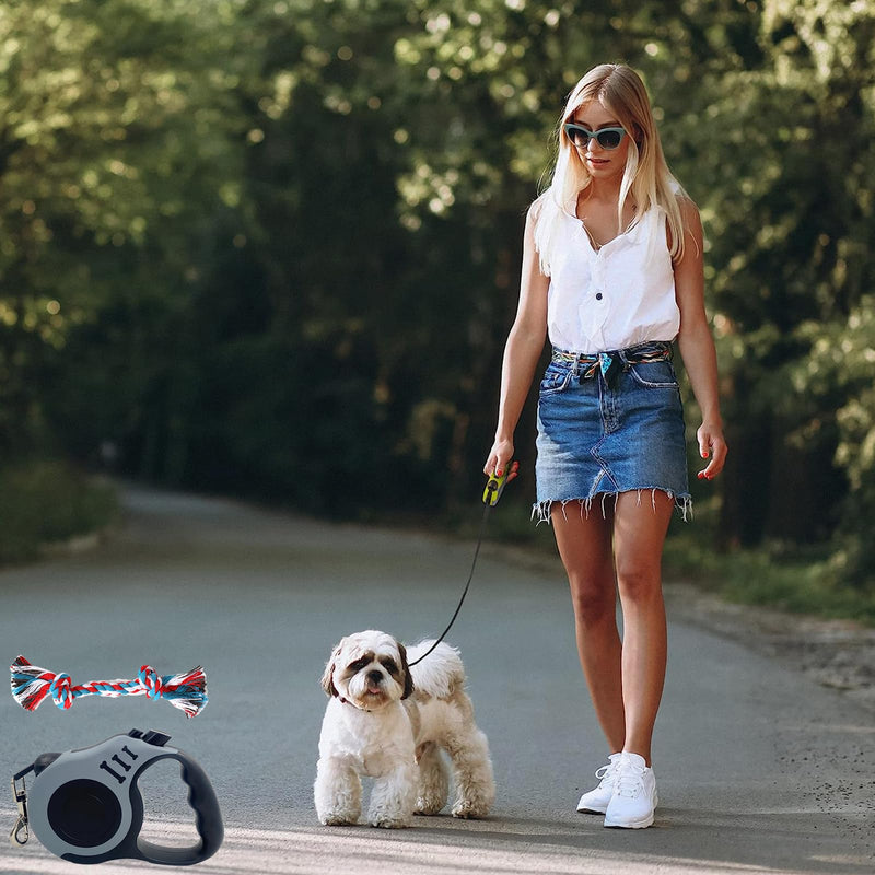 Pet retractable traction rope, telescopic dog leash, retractable dog traction rope, telescopic pet traction rope, retractable dog leash with non-slip handle, retractable dog leash automatic, adjustable grey - PawsPlanet Australia