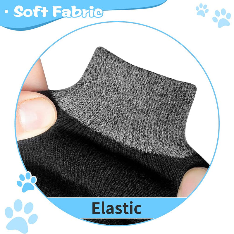 SCIROKKO Anti-slip Dog Socks 3 Pairs for Small Medium Large Doggies Puppies - Soft Comfortable Paw Protector Boots for Indoor with Anti-slip Bottom (Small) S: Paw width: 5.5cm, Length: 14cm - PawsPlanet Australia