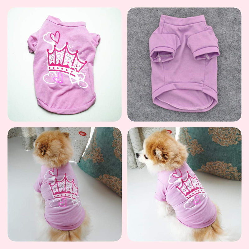 Yikeyo Set of 4 Dog Shirt for Small Dog Girl Puppy Clothes for Chihuahua Yorkies Bulldog Summer Pet Outfits Female Outfits Tshirt Apparel (4PC, Medium) Girl Dog Clothes Medium 4PC - PawsPlanet Australia