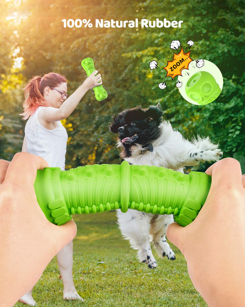 FRLEDM Dog Toys-Dog Toys for Large Dogs Aggressive Chewers,Toughest Natural Rubber Dog Bones Interactive Dog Toys for Dogs-Teeth Cleaning Chews for Large/Medium Breed Dogs Green - PawsPlanet Australia