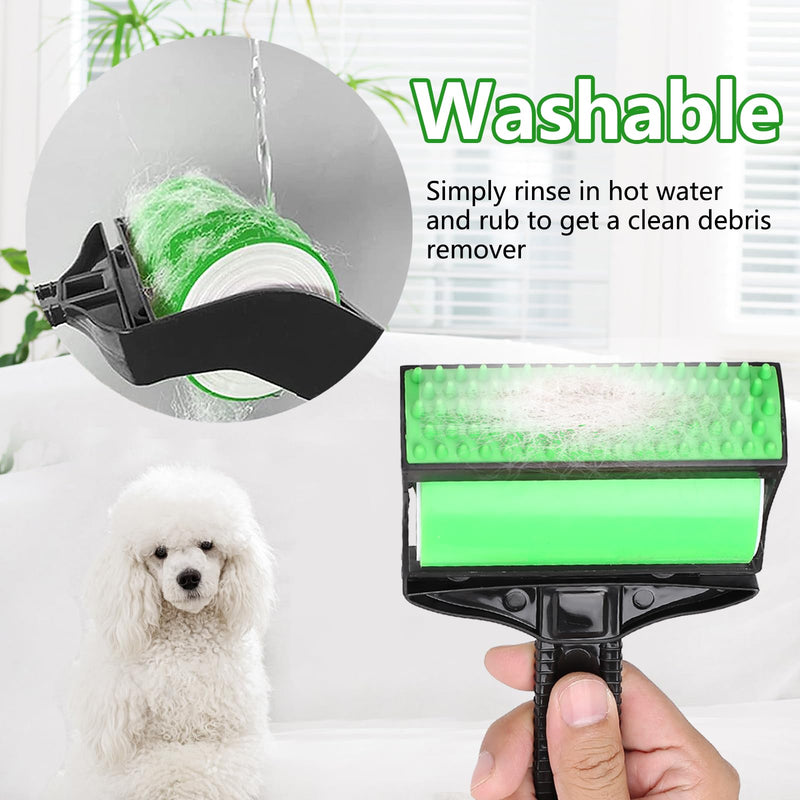 Cyiecw Washable Stick It Roller, Reusable Lint Roller, Sticky Roll Animal Hair Remover, Cat Hair Remover with 2 Lint Balls, Lint Roller for Animal Hair, Car Seats, Carpets, Clothing - PawsPlanet Australia