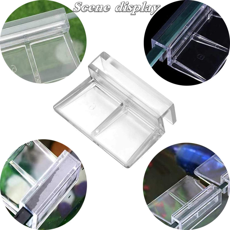 NC 16 Pcs Fish Tanks Glass Cover Clip 6mm Transparent Aquarium Fish Tanks Support Holder Universal Acrylic Lid Clips for Rimless Aquariums - PawsPlanet Australia