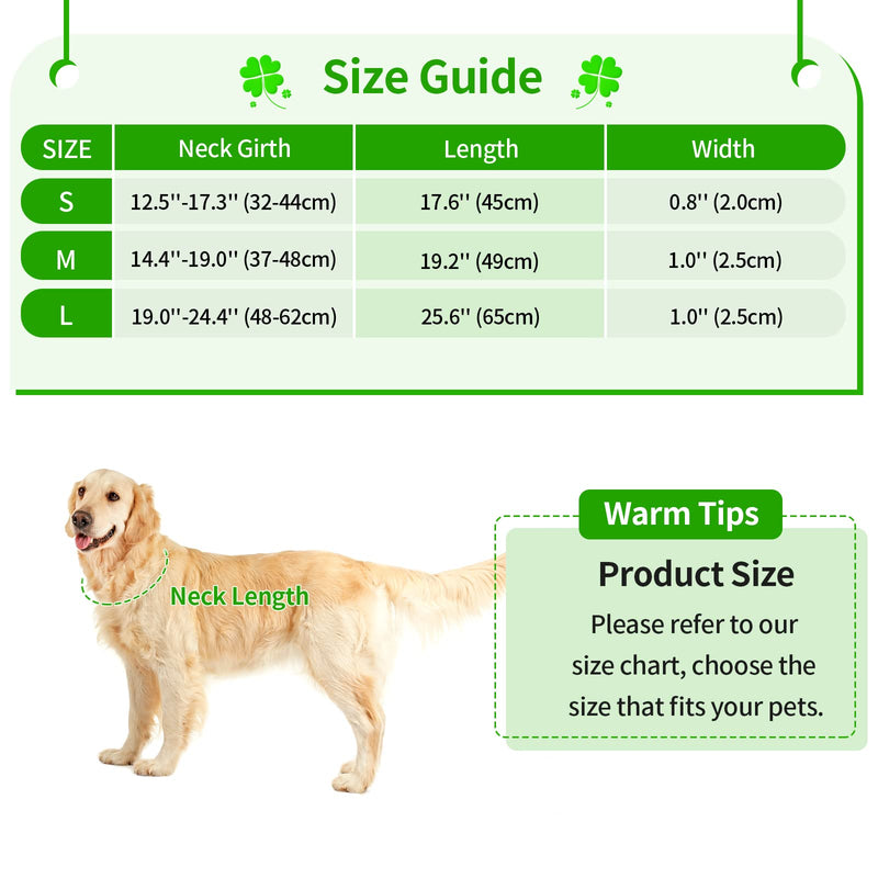 Malier St. Patrick's Day Dog Collars, Adjustable Nylon Pet Collar for Puppy Small Medium Large Dogs Pets Light Green - PawsPlanet Australia