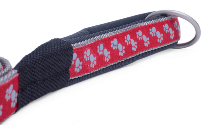 Petface Signature Padded Dog Lead, Medium, Reds Paws - PawsPlanet Australia