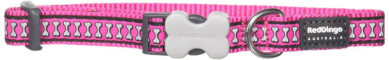 [Australia] - Red Dingo Reflective Dog Collar, 15mm, Hot Pink 