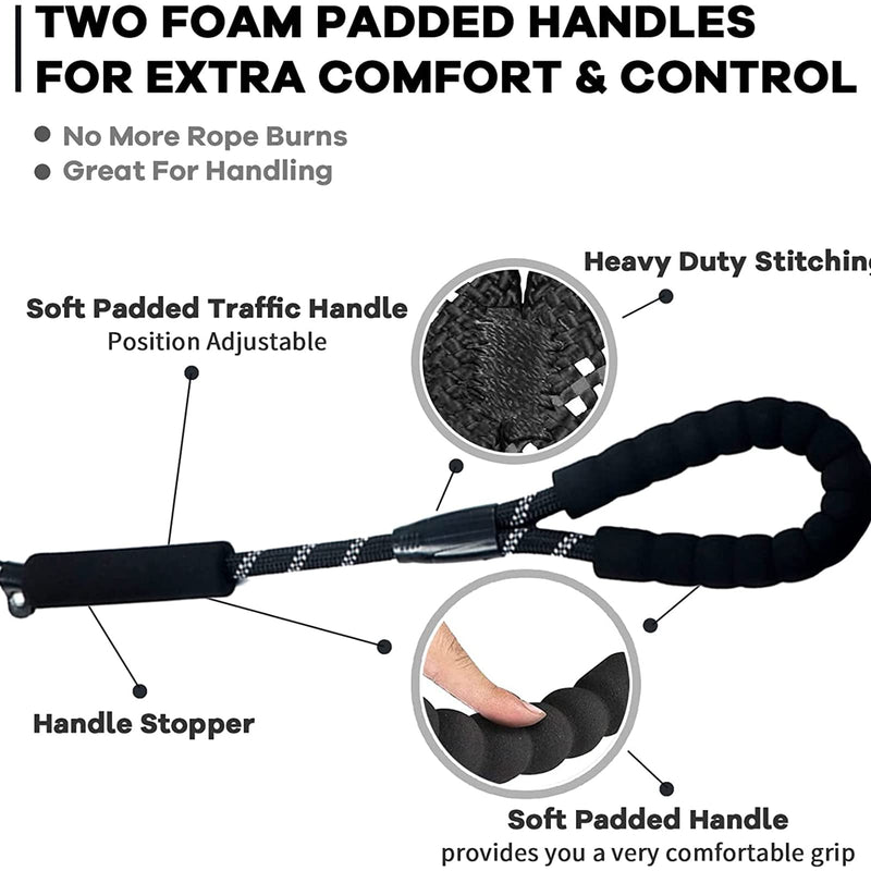 Slip Lead for Dogs - Anti-Choking Dog Slip Leads for Large Dogs and Medium Dogs - Reflective Rope Dog Training Lead (5FT, black) 5FT-1.5M - PawsPlanet Australia