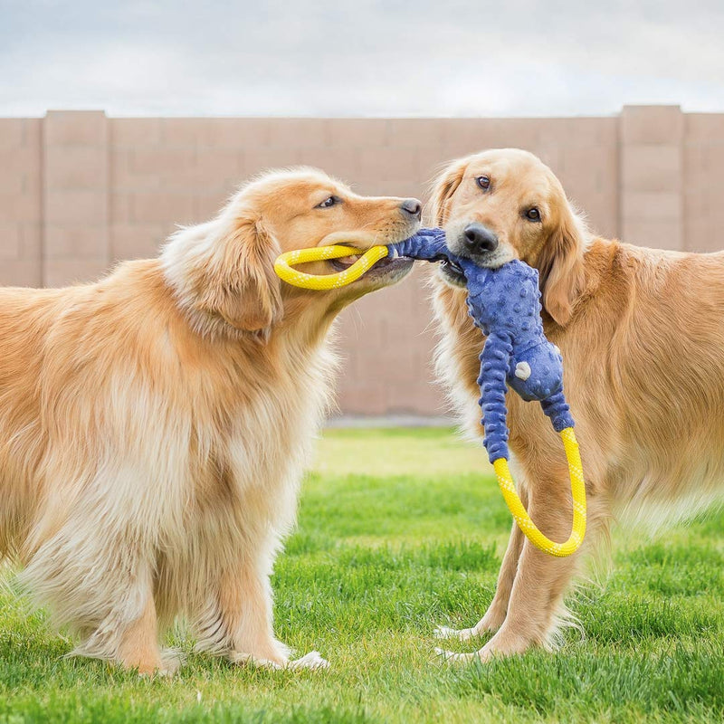 ZippyPaws - Monkey RopeTugz, Squeaky and Plush Rope Tug Dog Toy Blue - PawsPlanet Australia