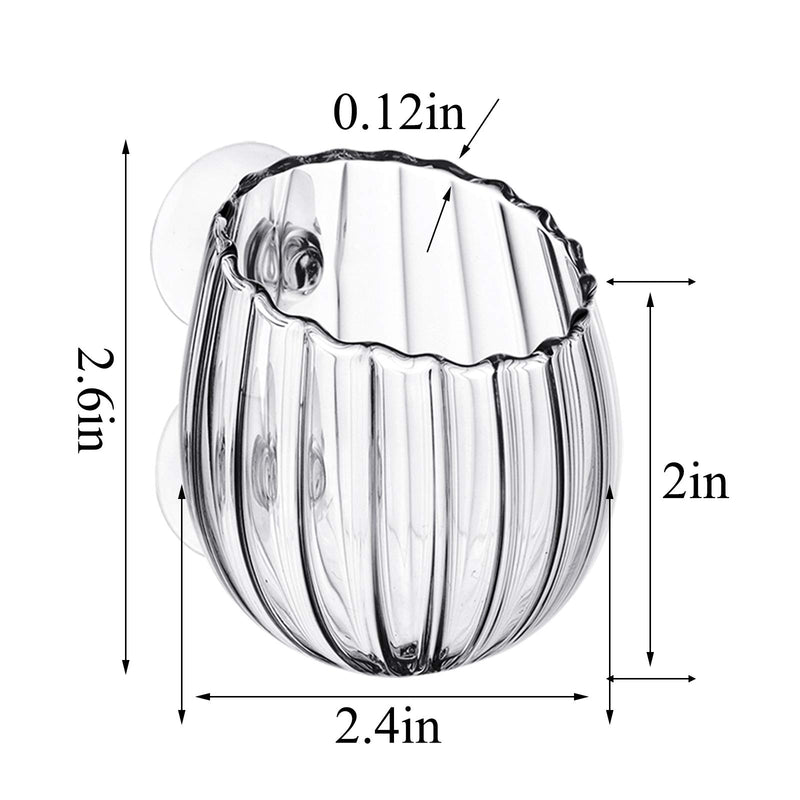 Ioffersuper 4Pcs Aquatic Plant Cups Glass Plant Aquatic Pots with Suction Holder 6CM/2.4inches Mini Waterweed Gardening Cups for Aquatic Holder Shrimp Fish Tank Aquarium Plant Decoration - PawsPlanet Australia