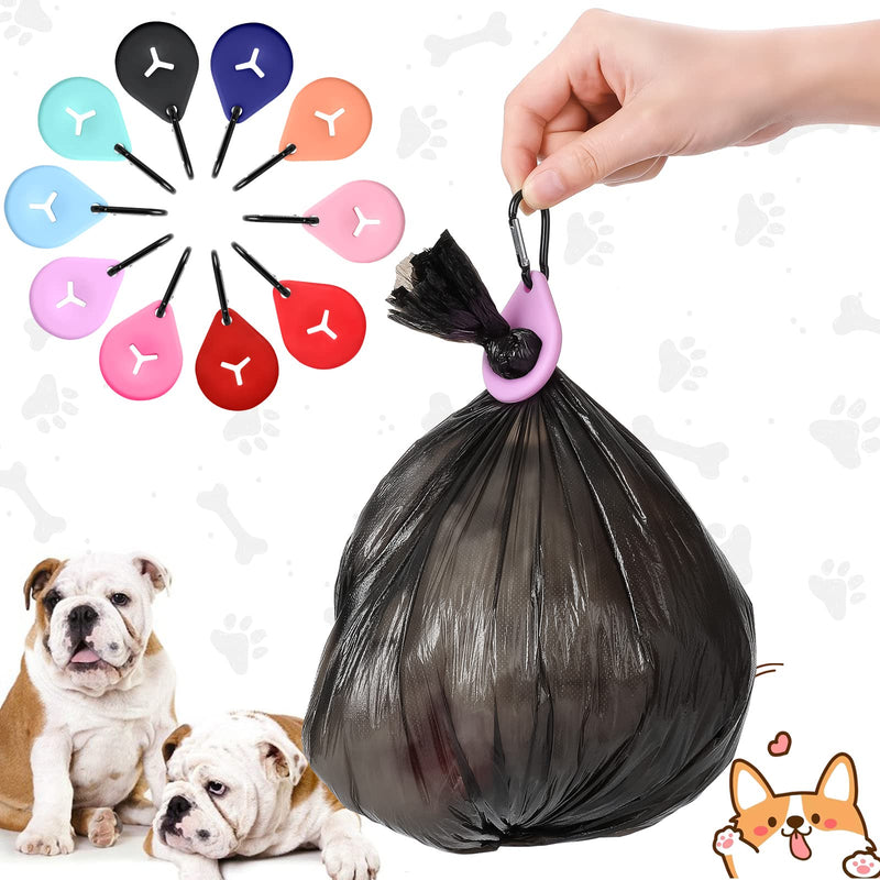 10 Pieces Dog Poop Holder Dog Poop Bag Holder Dog Waste Holder Bag Clip Dog Bag Holder Dog Poop Bag Carrier for Leash Dog Poop Bag Holder in Bulk, 10 Colors - PawsPlanet Australia