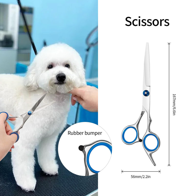 D dDraw 8-piece animal care set, dog scissors set with claw scissors, nail file, animal fur scissors, pet comb, fur glove, dog brush, food bowl, pet finger toothbrush, for dogs and cats, small animals - PawsPlanet Australia