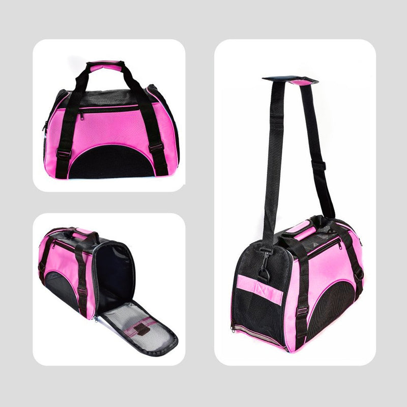 PETCUTE Dog carrier Cat carrier bag dog travel carrier Soft sided pet carriers for small animals L 50 x 23 x 34 cm Pink - PawsPlanet Australia