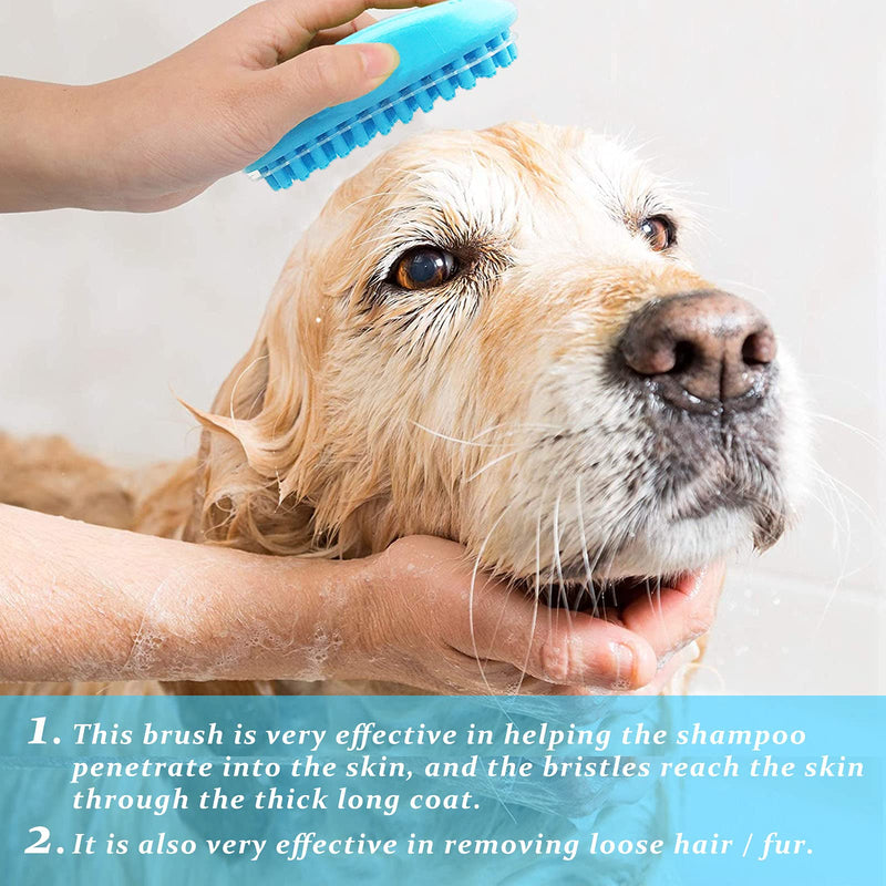 2 Pack Pet Bath Brush Scrubber, Dog Bath Brush Deshedding, Rubber Dog Grooming Brush, Pet Massage Bath Brush for Short Long-haired Dogs Cats NIITAWH Pet Massage Bath Brush Set - PawsPlanet Australia