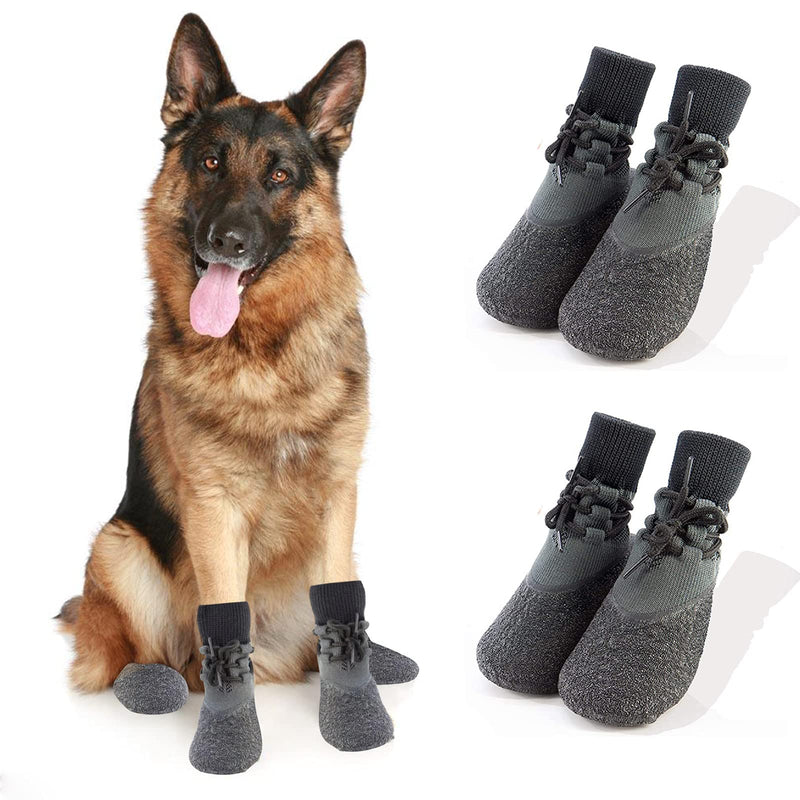 Fship 4PCS Dog Socks Anti-Slip Knit Dog Paw Protector Waterproof Dog Booties for Indoor Outdoor Wear XS - PawsPlanet Australia