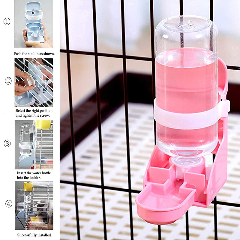 HERCOCCI Rabbit Water Bottle, 17oz/500ml Hanging Fountain Automatic Dispenser by Gravity Flow, Guinea Pig Water Feeder No Drip for Bunny Cat Chinchilla Hedgehog Ferret and Small Pets - PawsPlanet Australia