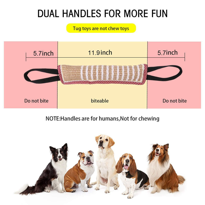 Opopark 2 Pieces Dog Bite Tug Toy, Durable Pull Toy with 2 Strong Handles for Medium to Large Dogs, Ideal for Tug of War, Fetch, Puppy Training & Interactive Play - PawsPlanet Australia