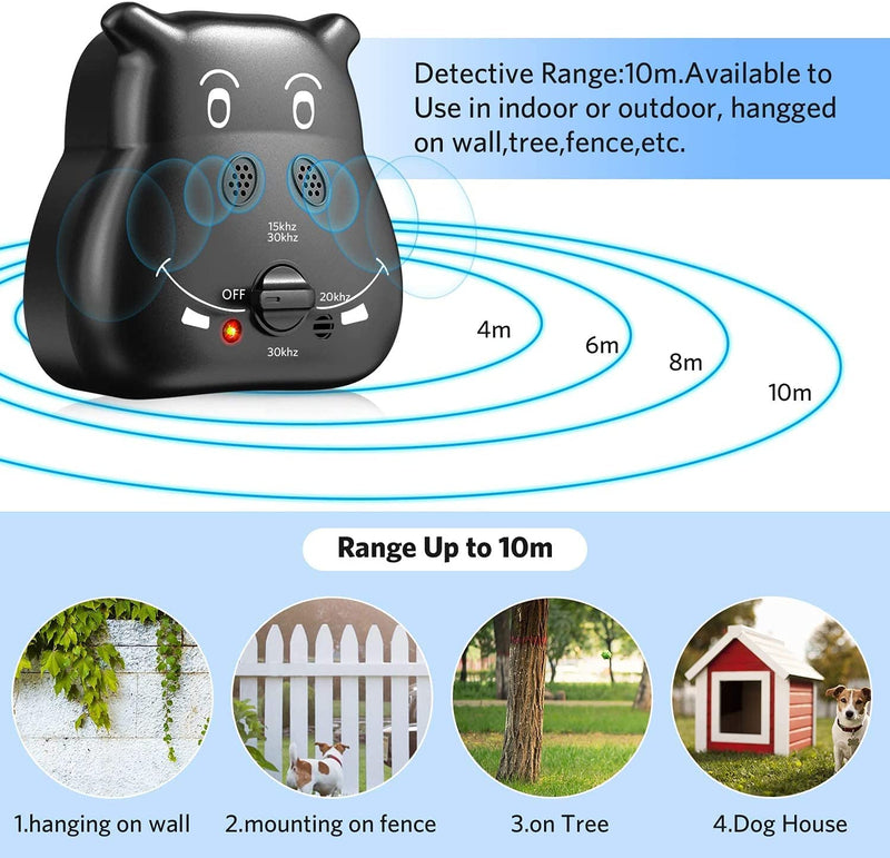 Tinzzi Bark Control Device, Automatic Ultrasonic Dog Bark Deterrent for Small Medium Large Dog, Anti Barking Device with 3 Adjustable Ultrasonic Volume Levels - PawsPlanet Australia