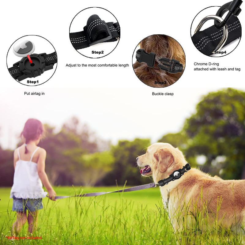 Airtag Dog Collar, Apple Air Tag Dog Collar, Heavy Duty Dog Collar with Airtag Holder Case, Adjustable Air Tag Accessories Pet Collar for Medium Large Dogs S - PawsPlanet Australia