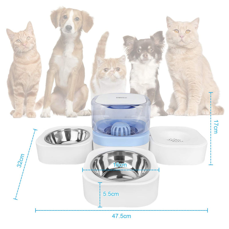 Aytop Cat Water Dispenser, Pet Dog Drinking Fountain Water Drinking Bowl Large Capacity Fountain Stand Water Feeder Dispenser Station Water Supplies with 3 Bowls for Small Medium Dog Cat 1.8 L Blue - PawsPlanet Australia