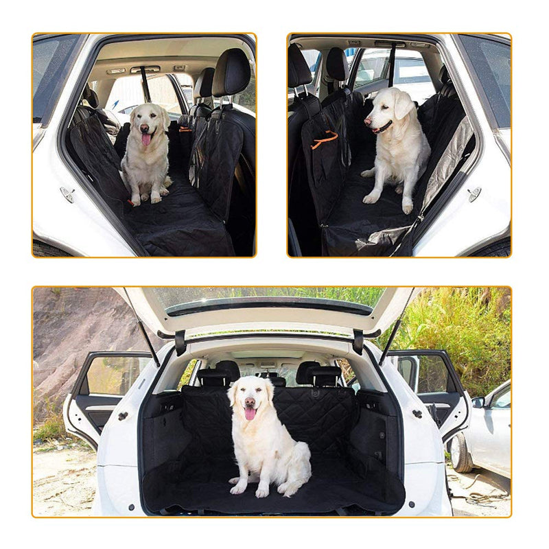 Minishark Dog Car Seat Cover, Waterproof Scractchproof with Mesh Window Side Flaps for Back Seat Protection Durable Rear Car Seat Cover Car Boot liner for Car, SUV - PawsPlanet Australia