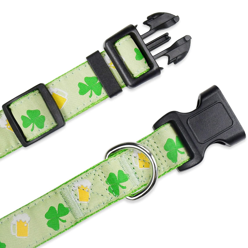 Malier St. Patrick's Day Dog Collars, Adjustable Nylon Pet Collar for Puppy Small Medium Large Dogs Pets Light Green - PawsPlanet Australia