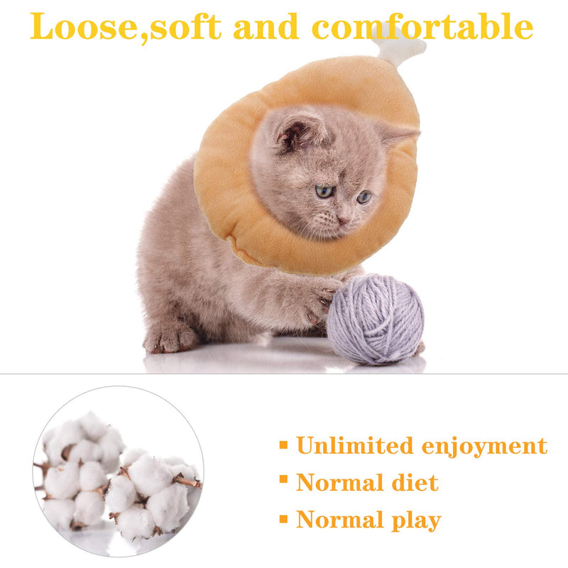 SOSPIRO Cute Cat Recovery Collar,Adjustable Elizabethan Collar Cat Cone Anti-Bite Lick Wound Healing Protection for Kitten Cats and Small Dogs(Chicken leg) Chicken leg - PawsPlanet Australia