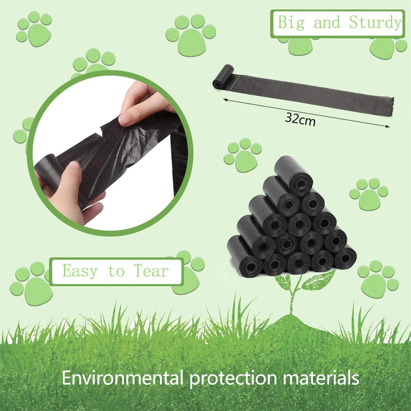 Nobleza Dog Poo Bags, 1080 Extra Thick and Large Pick Up Dog Poop Bags 72 Rolls, Leak-proof Unscented Waste Poo Bags for Dogs Measures 23 x 32 cm, Black - PawsPlanet Australia