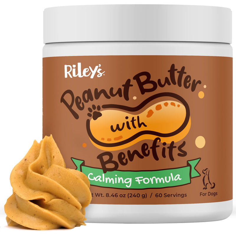 Riley's Calming Peanut Butter for Dogs - Dog Peanut Butter Calming Aid - Separation Anxiety Relief for Dogs - 8.46 oz - PawsPlanet Australia