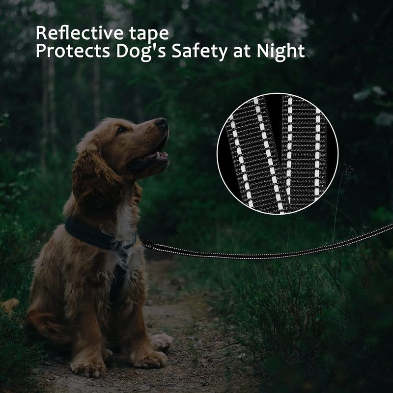 COMSLE Long Leads for Dog Training, 5m/10m/15m/20m Strong Extra Long Line Dogs Lead with Handle, Light Nylon Puppy Training Lead Dog Leash for Pet Recall Tracking Obedience Camping Play Outdoor 5m/16.5ft Black - PawsPlanet Australia