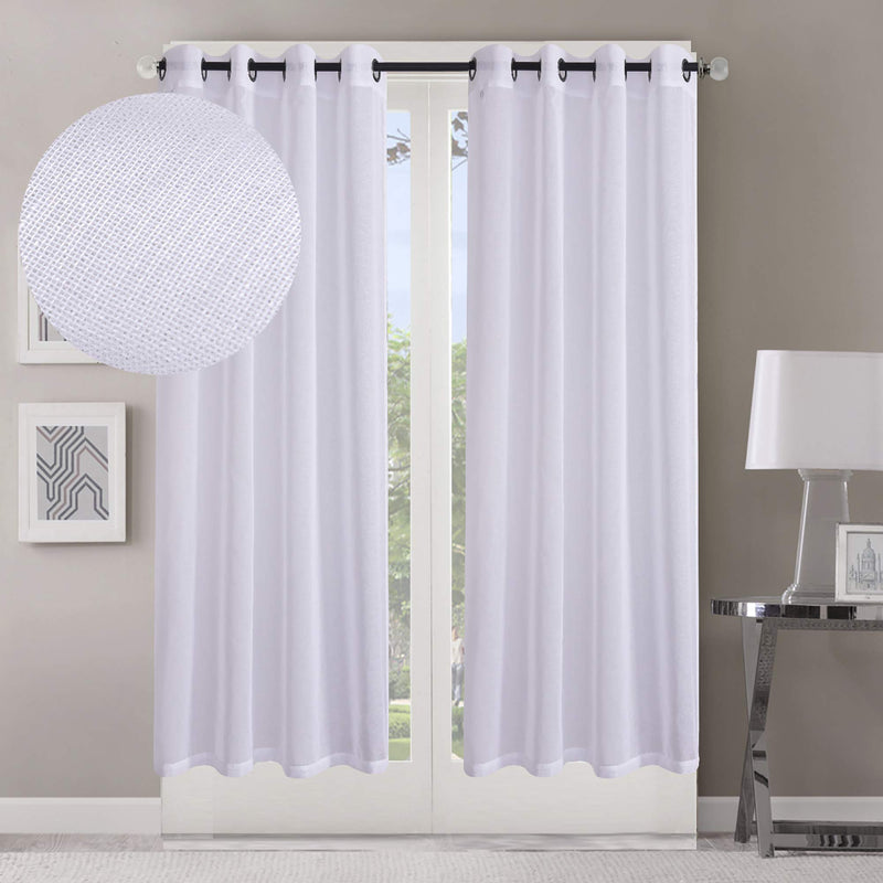 Home Brilliant Sheer Curtains for Bedroom Top Grommet Window Treatment Panels for Living Room Privacy, 54 x 72 inch Long, White W 54"x L 72" Pure White - PawsPlanet Australia