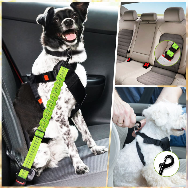 Dog seat belt, dog belt for car, adjustable, car dog seat belt, dog safety harness for car, green - PawsPlanet Australia