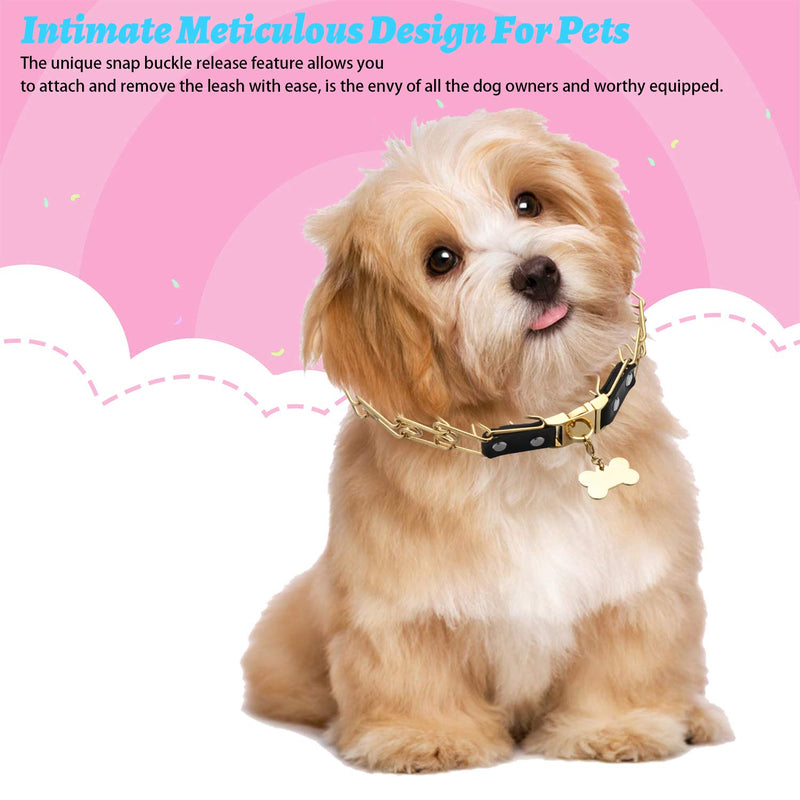 DYJKOUG Dog Prong Collar Dog Training Collar with Tag Buckle Quick Release Adjustable for Medium Large XL Dog Behavior Training Sizing 24-30 inches - PawsPlanet Australia