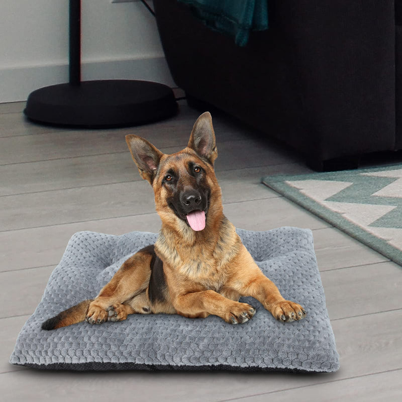 INVENHO Dog Crate Bed Pad Dog Beds for Small Medium Large Dogs Pet Bed Pad for Kennels Washable Ultra Soft Non-Slip Bottom Dog Mat Bed Cat Beds Mattress Kennel Beds (Grey, 23") 23×18 inch - PawsPlanet Australia