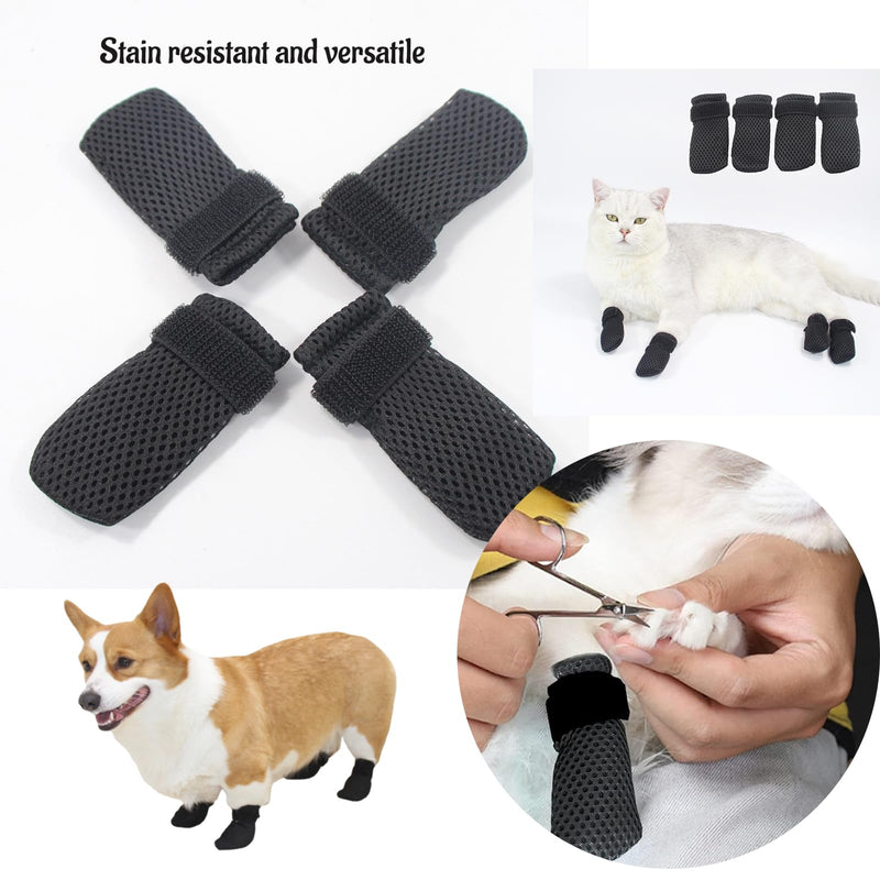 Zouwel Claw Covers for Cats: Scratch Protection for Cats Breathable Mesh Cat Paw Covers Cat Claw Covers Caps for Cat Syringe Grooming Bathing (M) M - PawsPlanet Australia