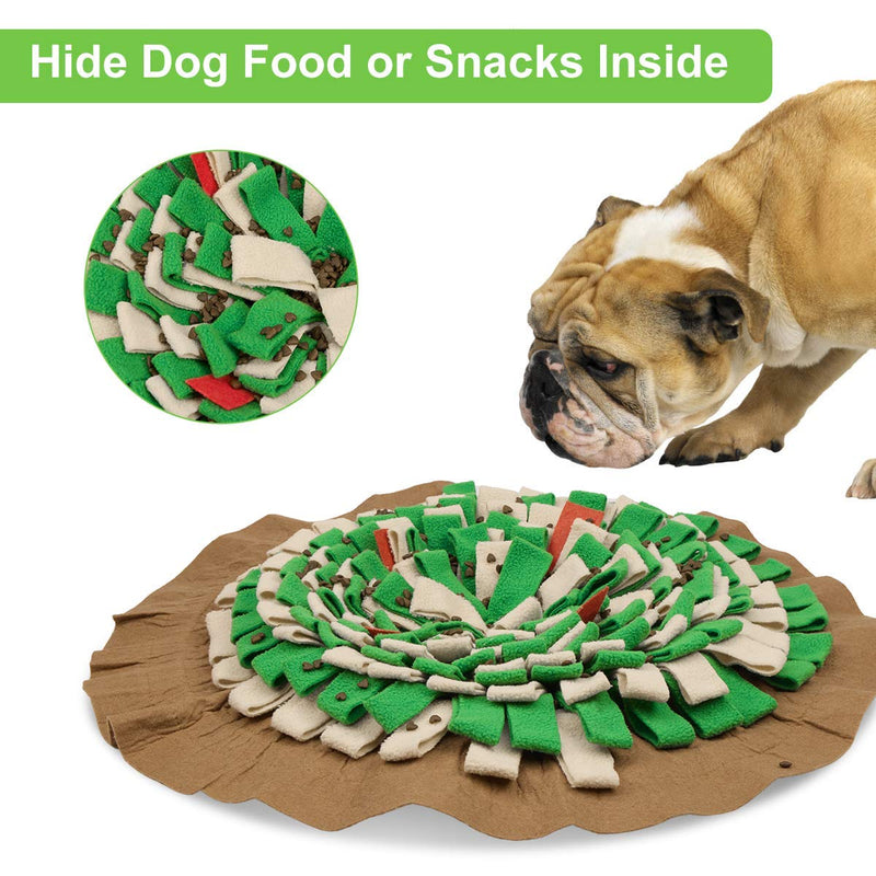 Dog Snuffle Mat, Adjustable Dog Bowl Mat Pet Feeding Mat for Slow Eat Foraging Nosework Training - Interactive Dog Puzzle Toy Stress Release Mental Stimulation Soft Durable Non-Slip Machine Washable Green - PawsPlanet Australia