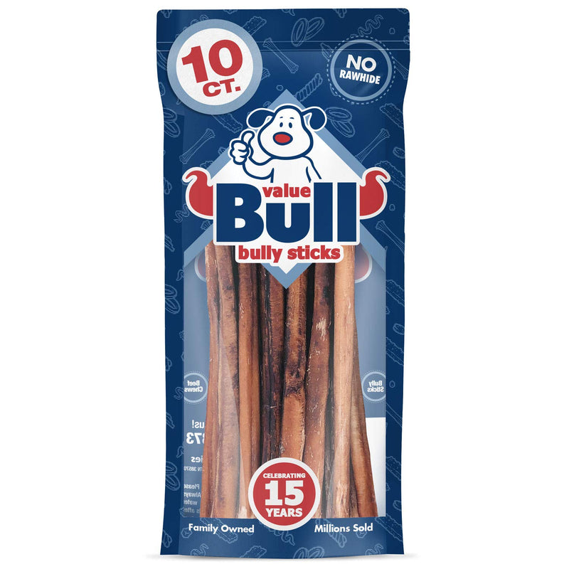[Australia] - ValueBull Bully Sticks, Thick 12 Inch, 10 Count - All Natural Dog Treats, Rawhide Alternative, 100% Beef Pizzles, Free Range, Grain Free, Single Ingredient, Fully Digestible, Cleans Teeth 