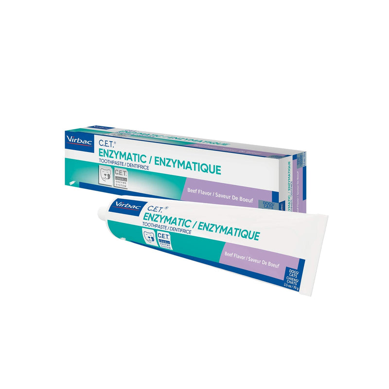 Virbac CET Enzymatic Toothpaste| Eliminates Bad Breath by Removing Plaque and Tartar Buildup | Best Pet Dental Care Toothpaste Beef - PawsPlanet Australia