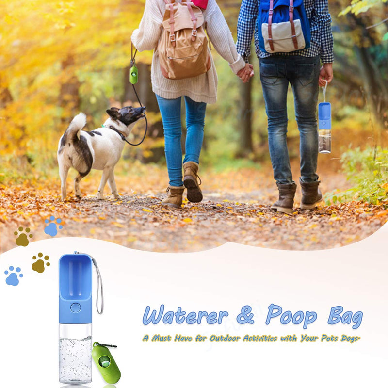 Sofunii Dog Water Bottle Dispenser with Poop Bags, Portable Pet Water Bowl Drinking Cup Mug for Travel, Walking, Hiking, Camping, Road Trips, Dog Parks Puppy Accessories Gear - PawsPlanet Australia